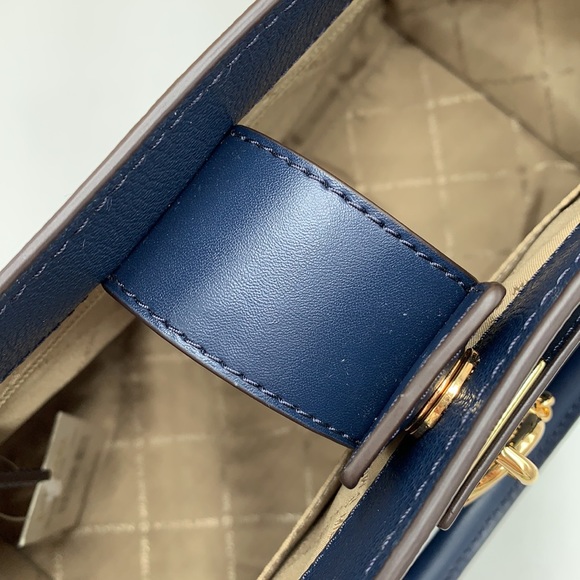 MICHAEL KORS HAMILTON MEDIUM SATCHEL SHOULDER CROSSBODY BAG NAVY COLOR NWT - Picture 9 of 16